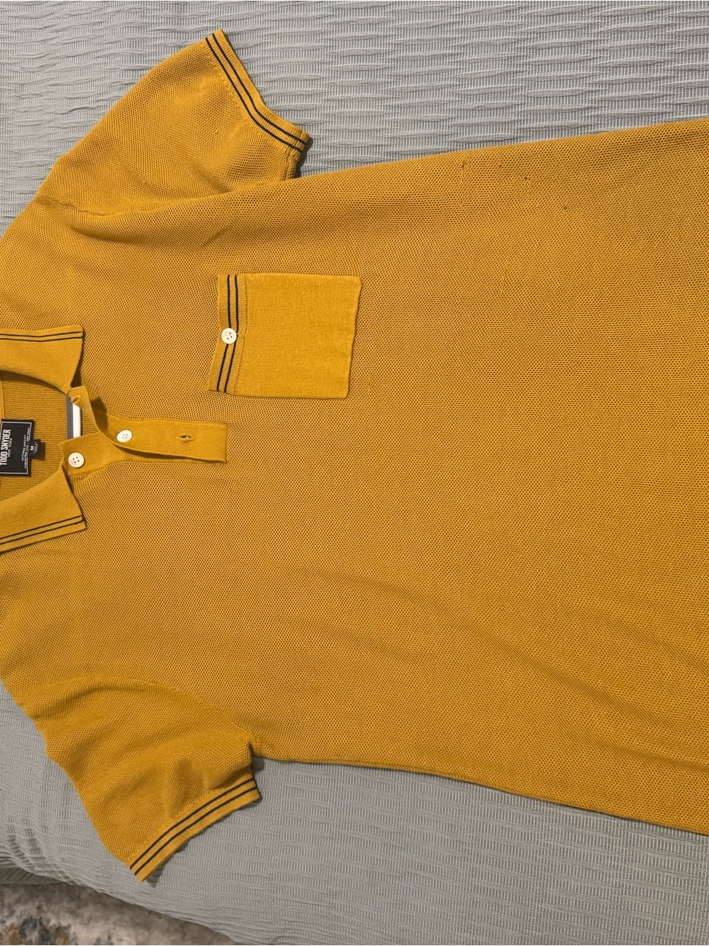 Men's Mustard Polo Shirt with Chest Pocket Todd Snyder